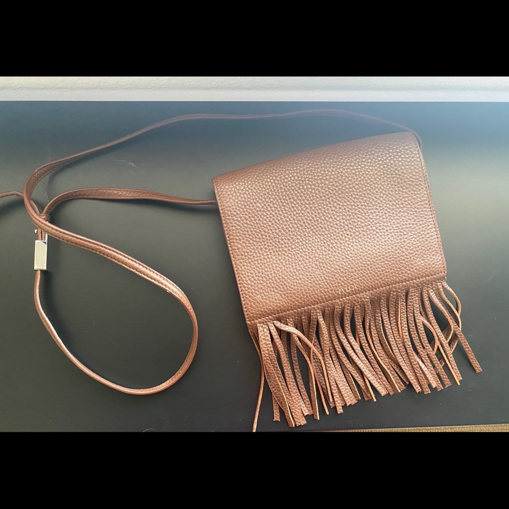 Aritzia Brown crossbody flap bag